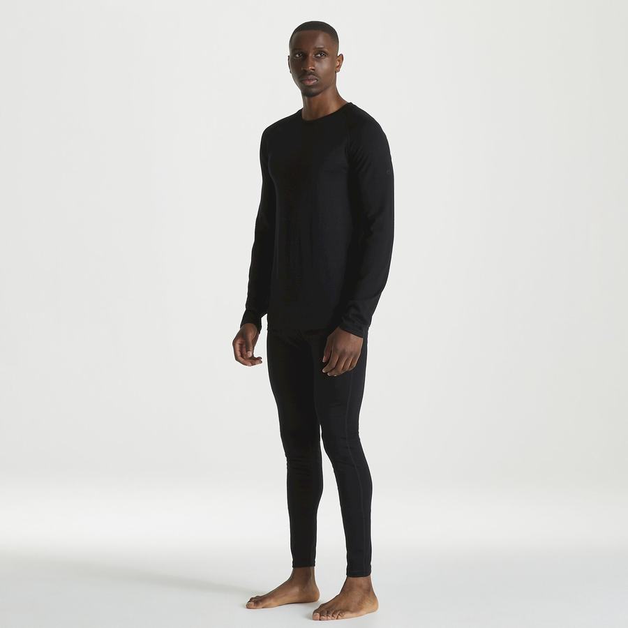 Craghoppers Merino Crew Neck Long Sleeved Baselayer II Miesten T-paidat Mustat | IEM7321DB