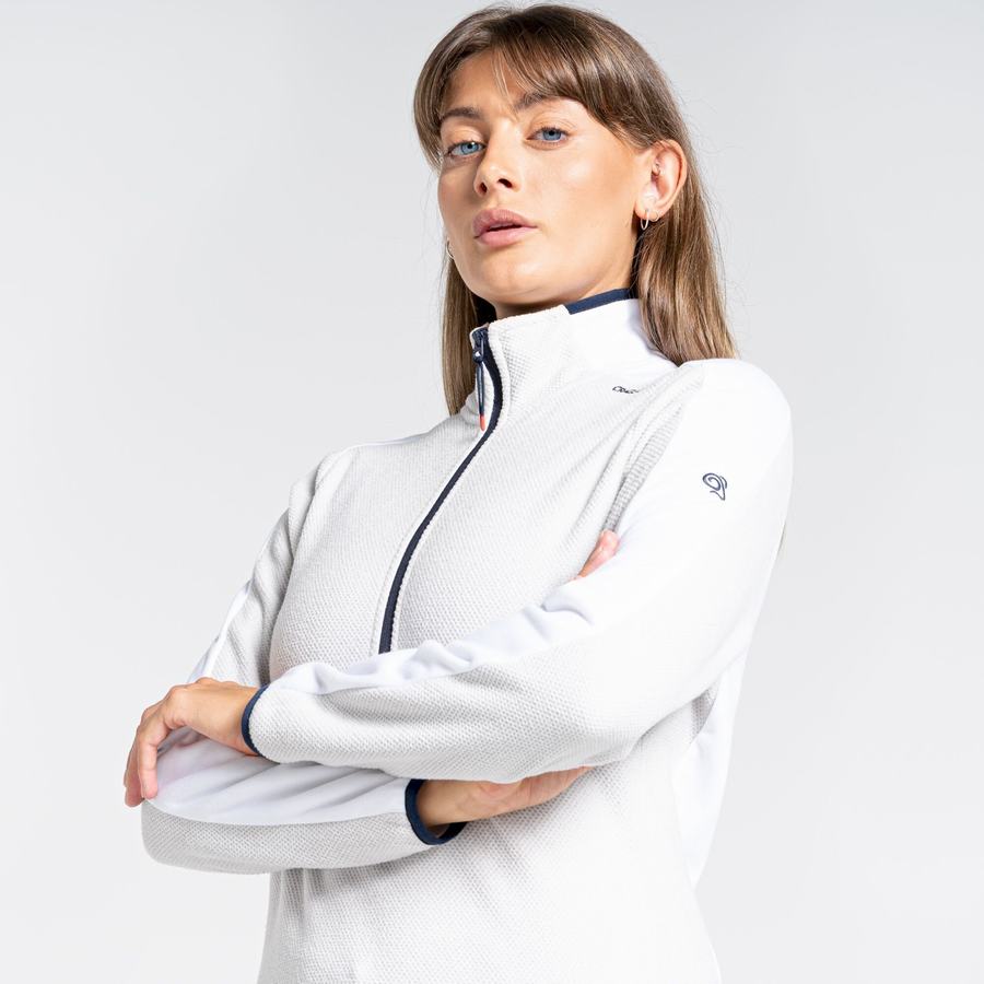 Craghoppers Minerva Half Zip Naisten Neulepusero Harmaat Valkoinen | TAS332WP