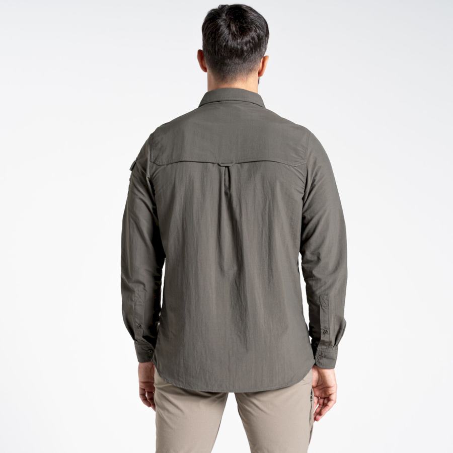 Craghoppers NosiLife Adventure II Long Sleeved Miesten Paidat Tummankhaki | YRH9264AD