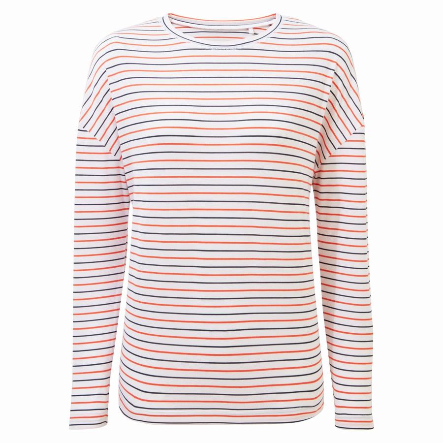 Craghoppers NosiLife Cora Long Sleeved Naisten T-paidat Sininen Laivastonsininen Oranssi | PAD6758BL