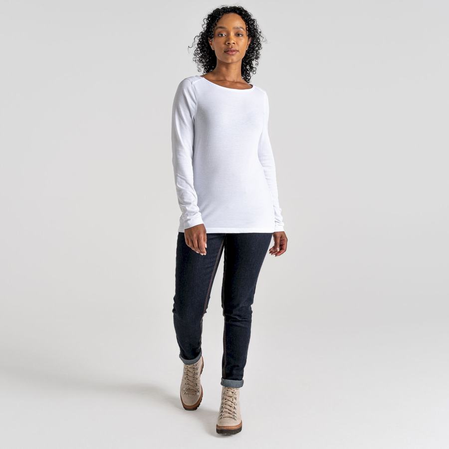 Craghoppers NosiLife Erin Long Sleeved Naisten T-paidat Valkoinen | SVP1329RU