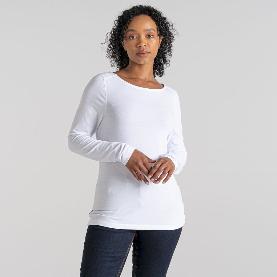 Craghoppers NosiLife Erin Long Sleeved Naisten T-paidat Valkoinen | SVP1329RU