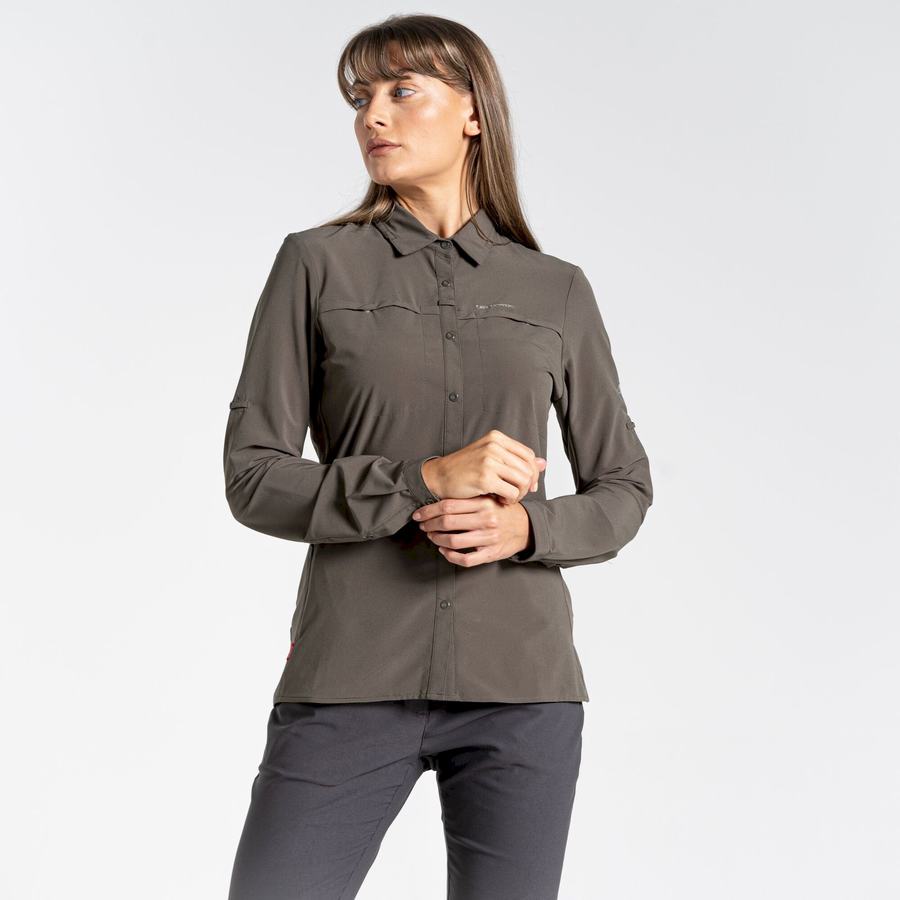 Craghoppers NosiLife Pro IV Long Sleeved Naisten Paidat Khaki | ZWS4751TA