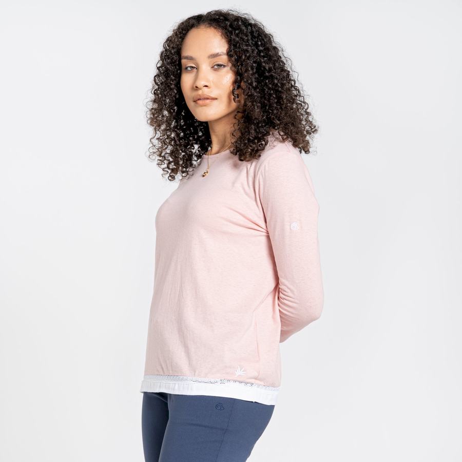 Craghoppers Nosibotanical Magnolia Long Sleeved Naisten T-paidat Pinkki | JVW2870BP