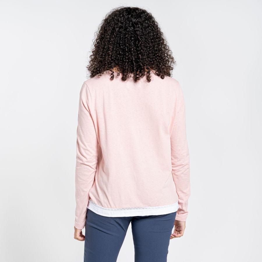 Craghoppers Nosibotanical Magnolia Long Sleeved Naisten T-paidat Pinkki | JVW2870BP