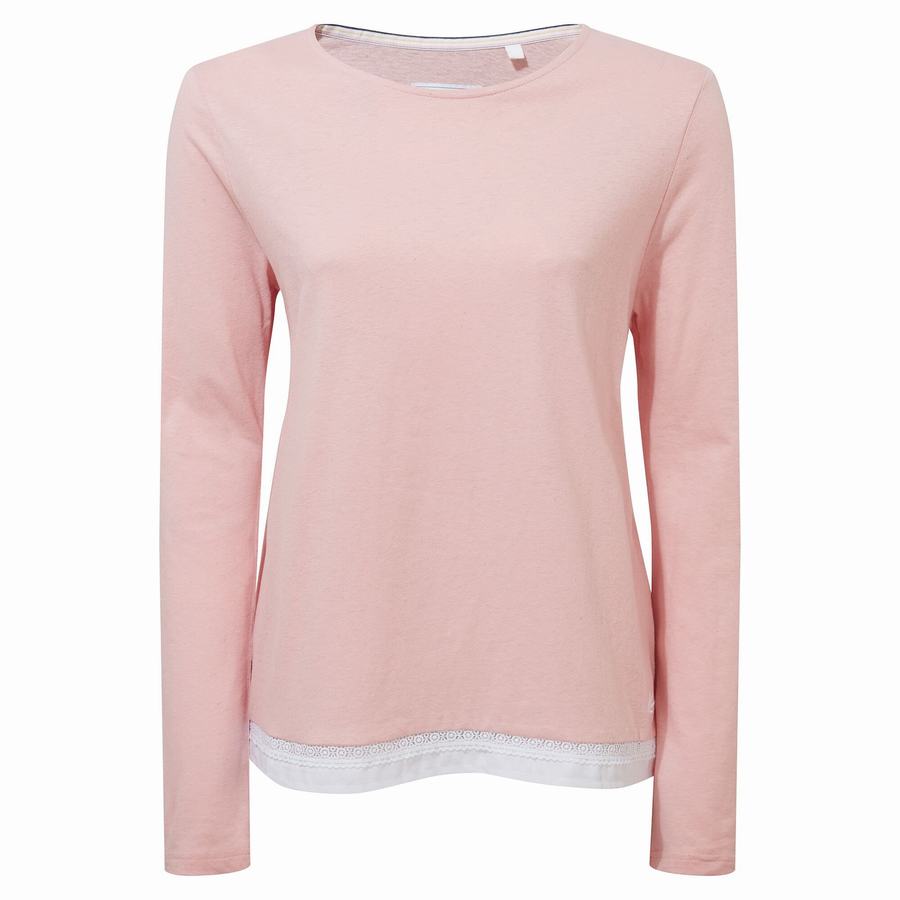 Craghoppers Nosibotanical Magnolia Long Sleeved Naisten T-paidat Pinkki | JVW2870BP