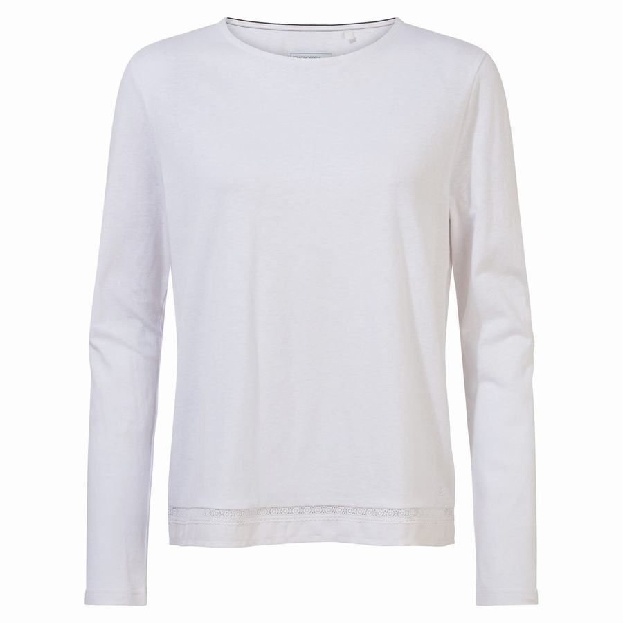 Craghoppers Nosibotanical Magnolia Long Sleeved Naisten T-paidat Valkoinen | NQQ752CI