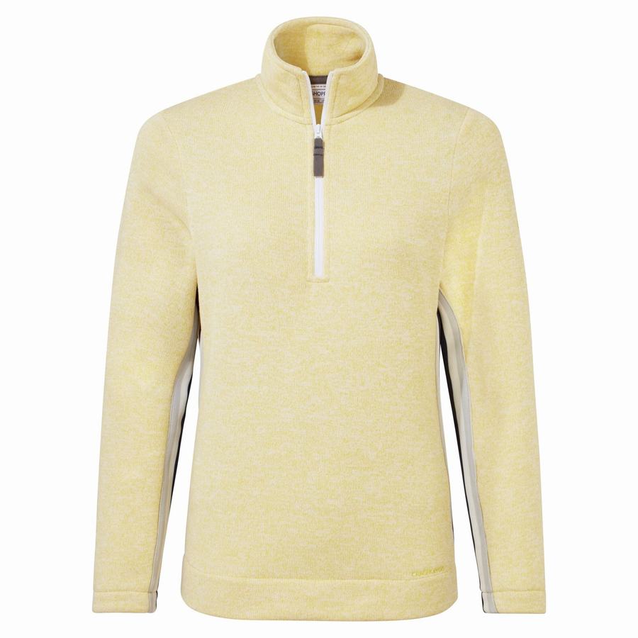 Craghoppers Pinalla Half Zip Naisten Neulepusero Keltainen | WQX2588ZT