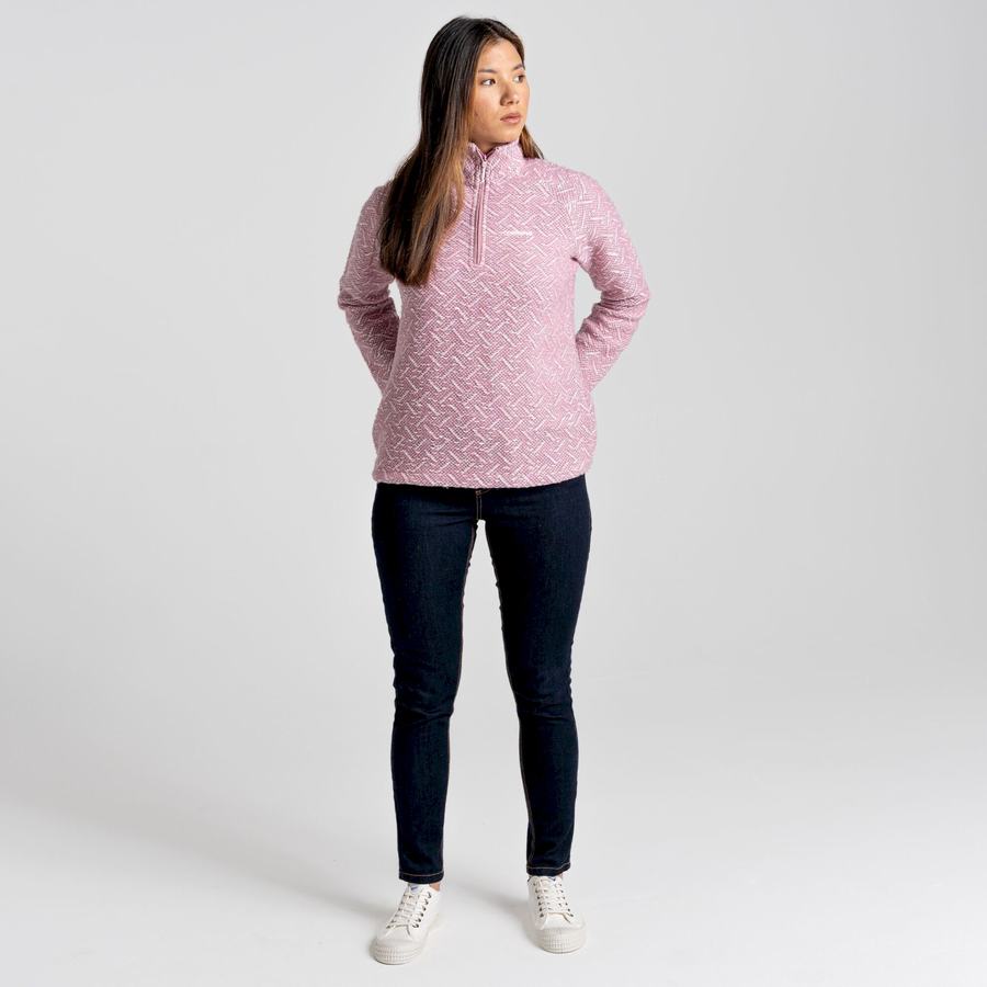 Craghoppers Talladale Half Zip Naisten Neulepusero Pinkki | OFZ250XT