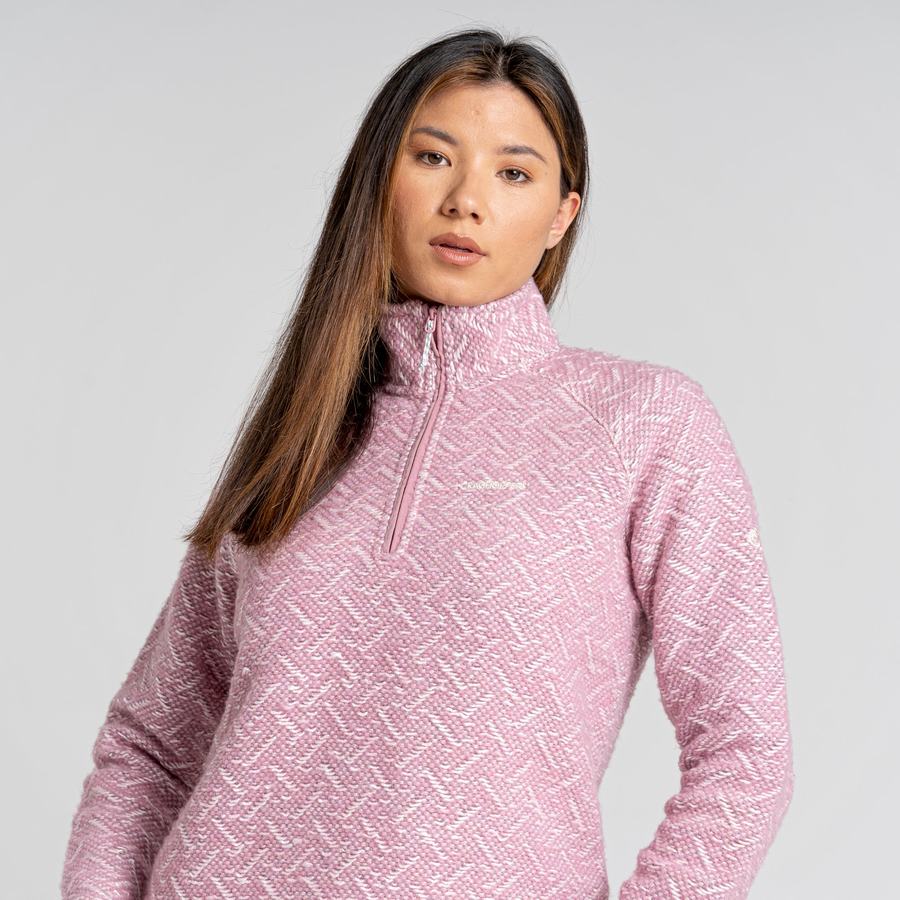 Craghoppers Talladale Half Zip Naisten Neulepusero Pinkki | OFZ250XT