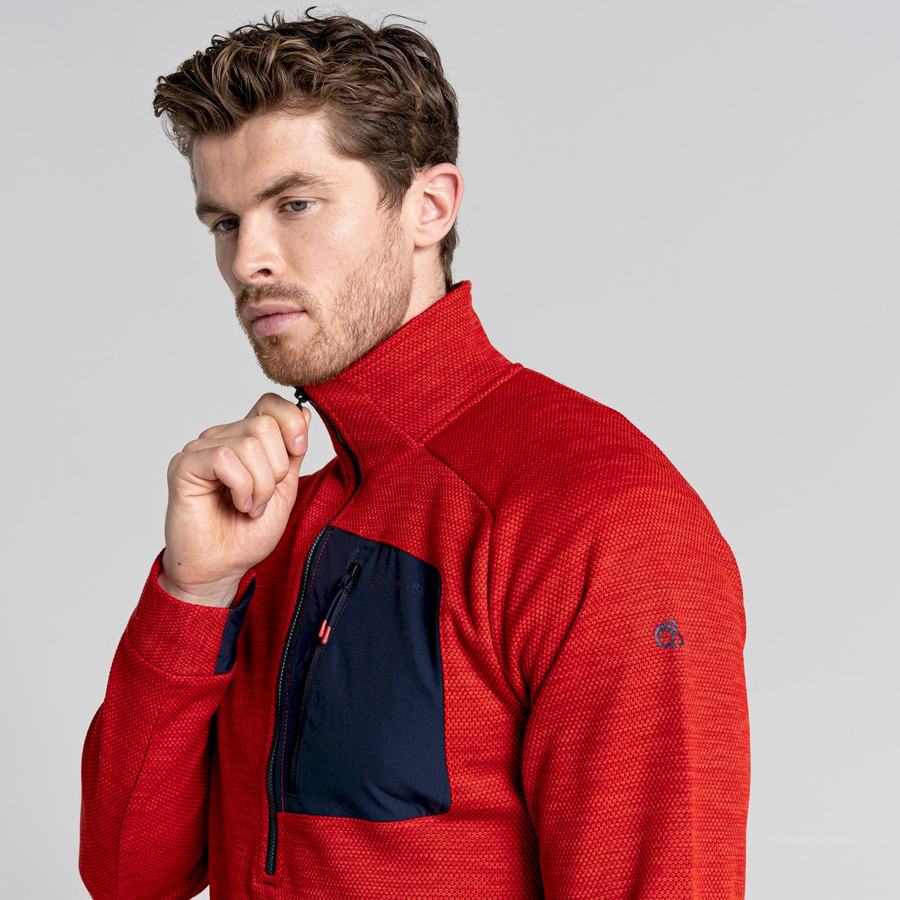 Craghoppers Tarbert Half Zip Miesten Neulepusero Punainen | FZY8824ZI