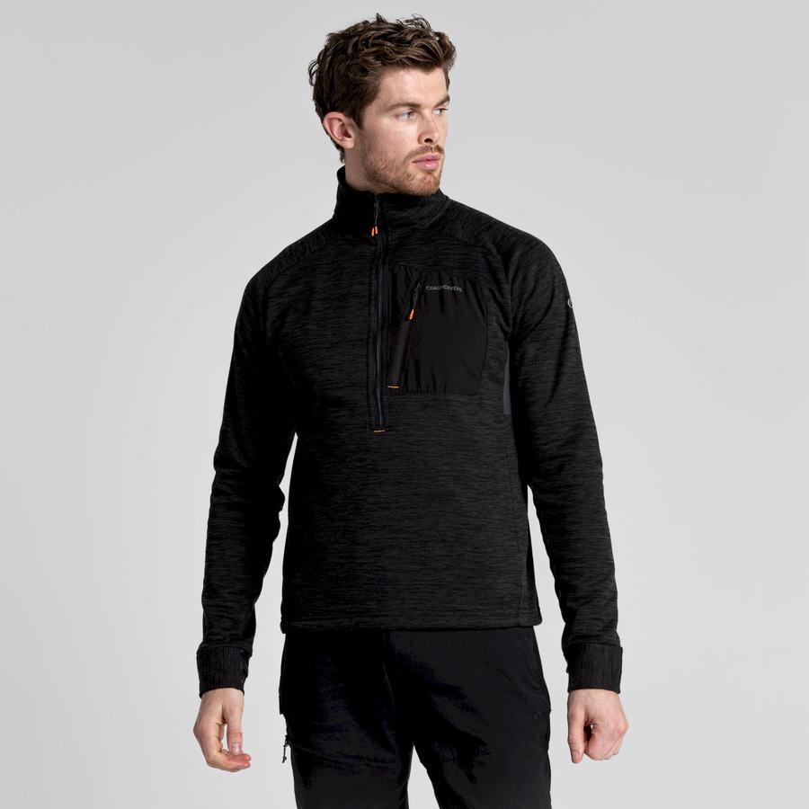 Craghoppers Tarbert Half Zip Miesten Neulepusero Mustat | QSH8793RH