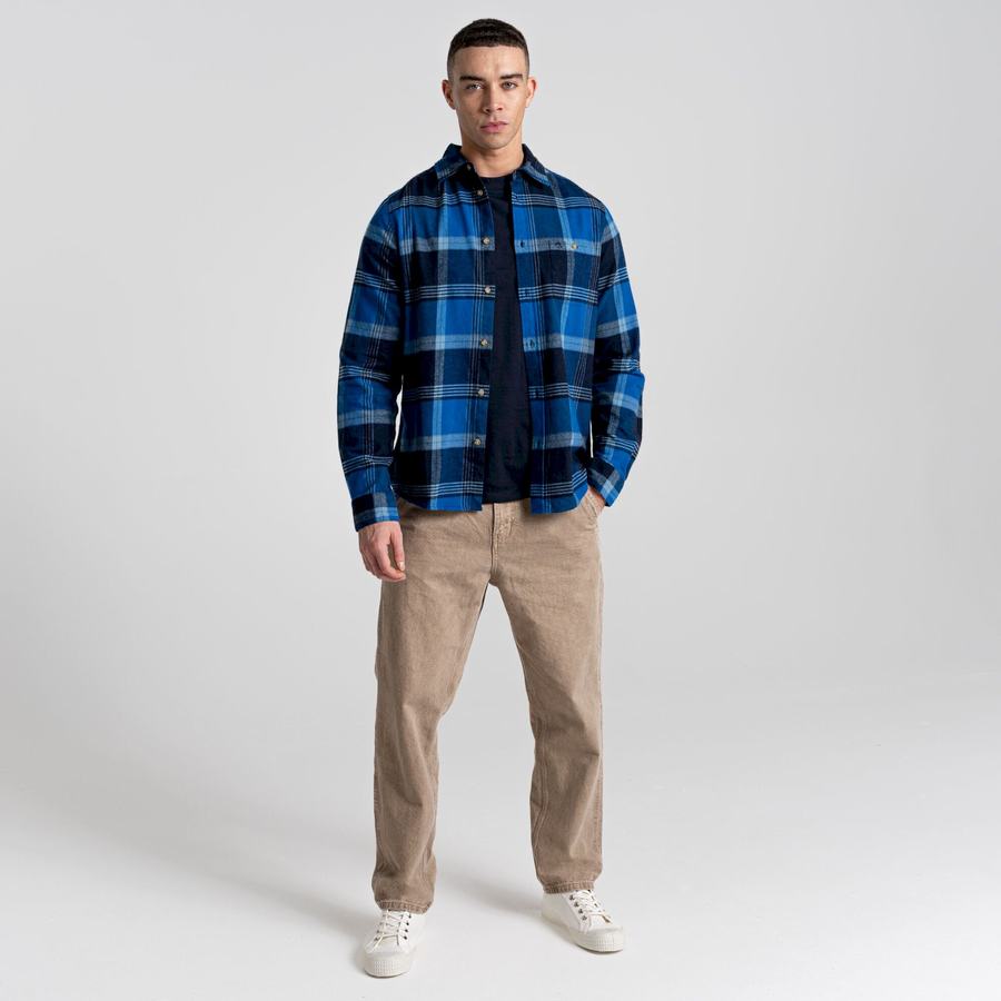 Craghoppers Thornhill Long Sleeved Miesten Paidat Sininen Laivastonsininen | YJQ7027IS