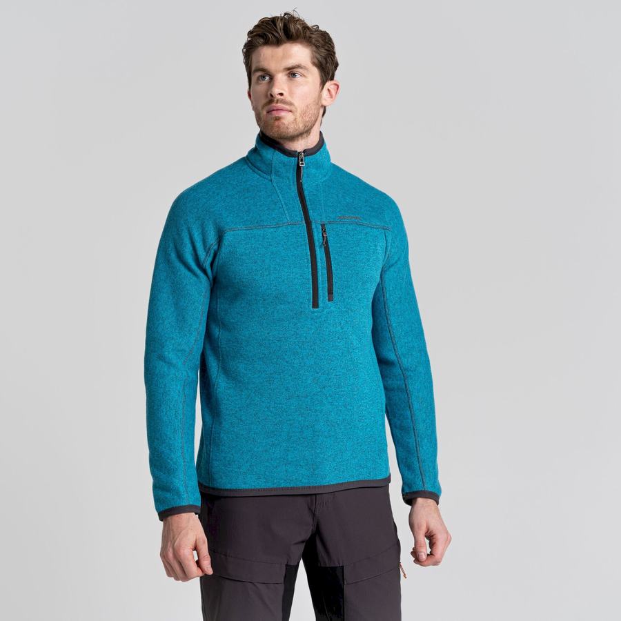 Craghoppers Torney Half Zip Miesten Neulepusero Sininen | GIU3376YZ